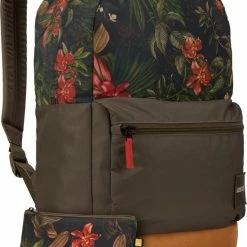 Uitgang ✔️ Coupon 🎁 Case Logic Commence - Rugzak Met Etui 24L - Groen Bloemenprint 💯 🥰