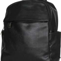 Goedkoop 😉 Uitgang 😍 Merkloos Zwarte Rugzaktas AD-9072 Rugzak Van Hoogwaardig Zacht PU - Zwart ✔️ 💯