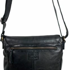 Kopen 😉 Promo 🥰 Bear Design Medium Schoudertas / Crossbody Tas Dames - Leer - Cow Lavato - Zwart 🌟 👏 -Tassen-Dames Verkoop 550x749 4