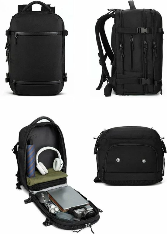 Nieuw β€οΈ Nieuw π Omnistow π π Handbagage Rugzak - 47x29x20cm - Cabin Approved π π Backpack - Zwart - 27L - Waterafstotend - Laptopvak π π 6 Nieuw β€οΈ Nieuw π Omnistow π π Handbagage Rugzak - 47x29x20cm - Cabin Approved π π Backpack - Zwart - 27L - Waterafstotend - Laptopvak π π - Afbeelding 4