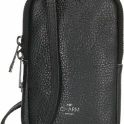 Gloednieuw 😍 Coupon 👍 Charm Leather Telefoontasje - Zwart ✨ 😀