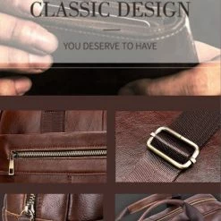 Beste Verkoop 😀 Aanbiedingen 🛒 Laptoptas 15 Inch Schoudertas Heren Handtas Waterdichte Tas Leder Deep Coffee Leer - Urban U® 🎉 ❤️ -Tassen-Dames Verkoop 550x778 16