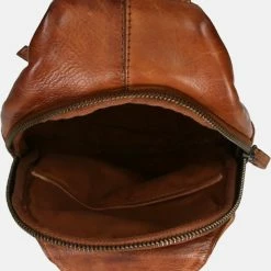 Promo 🎁 Goedkoop ✔️ Bear Design Daley Leren Crossbodytas / Slingbag - Cognac 🧨 👍 -Tassen-Dames Verkoop 550x780 10