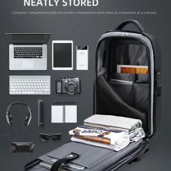 Begroting 🔔 Beste recensies van 🎁 FENRUIEN Bange Rugtas - 15,6 Inch - Laptop Rugzak - USB-aansluiting - TSA Slot - Waterafstotend - Zwart - Incl. Smart Thermosfles 🔔 😍 -Tassen-Dames Verkoop 550x795