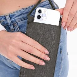 Gloednieuw 🔔 Goedkoop ✨ Bagwise® Telefoontasje - Telefoonhoesje Met Halskoord - Crossbodytasje - Nektasje -Vegan Leer (17x10cm) 02 - Lederlook - Donker Groen 🎁 ⌛ -Tassen-Dames Verkoop 550x824 2