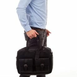 Kopen 🌟 Nieuw 🤩 Burkely Vintage Finn Worker 14" Unisex Aktetas Laptoptas - Zwart ⌛ 🎁 -Tassen-Dames Verkoop 550x825 45