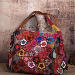 Goedkoop ❤️ Korting 🤩 Boho Ibiza Schoudertas Van Patchwork Gekleurde Stukjes Leer Model " Ebysos " By Viabologna.nl ⌛ 🌟 -Tassen-Dames Verkoop 550x839 13