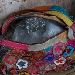 Goedkoop ❤️ Korting 🤩 Boho Ibiza Schoudertas Van Patchwork Gekleurde Stukjes Leer Model " Ebysos " By Viabologna.nl ⌛ 🌟 -Tassen-Dames Verkoop 550x839 7